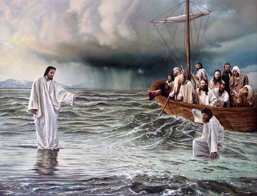 Jezus chodzący po wodzie.